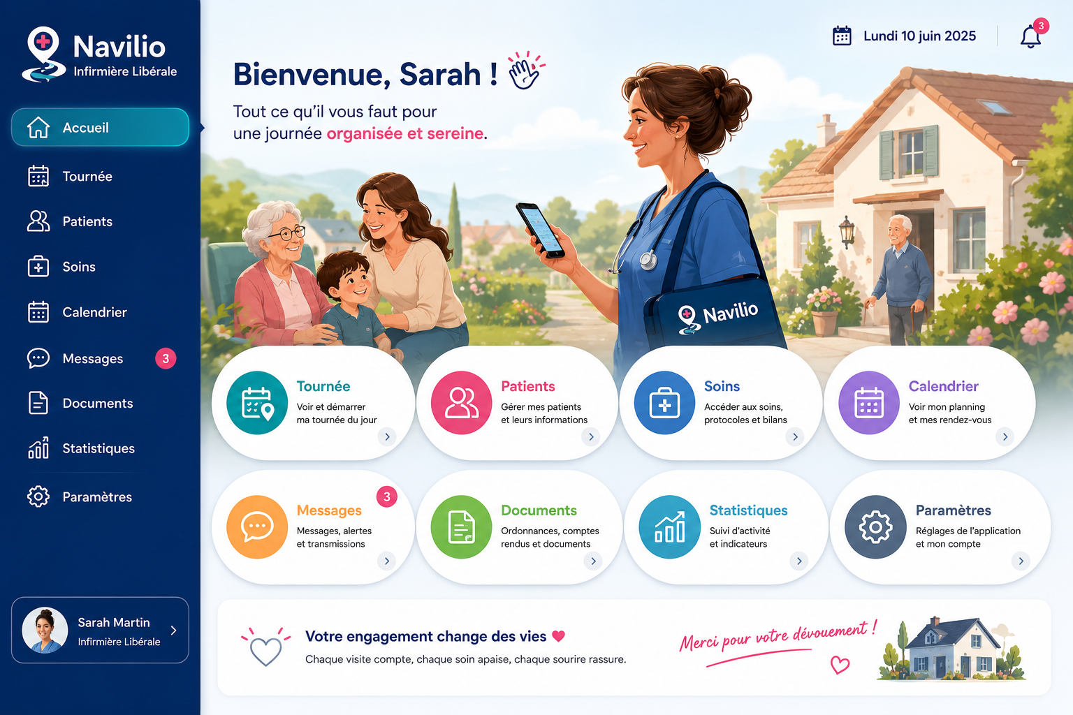 Navilio, logiciel pour remplaçantes infirmières et aides-soignantes