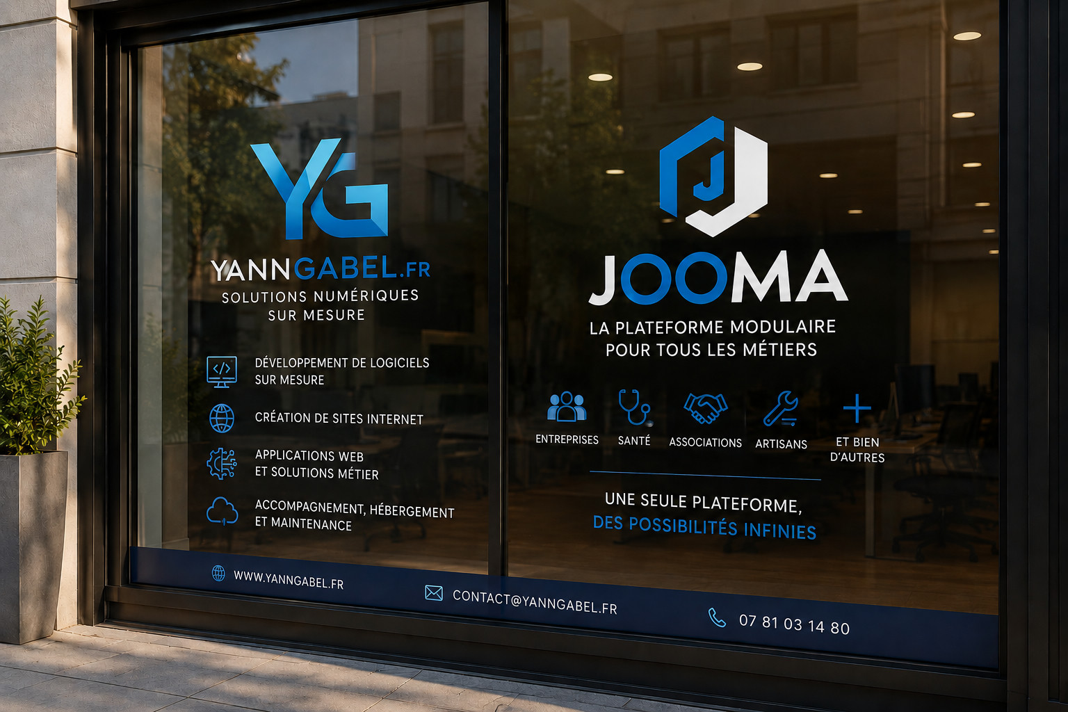 Vitrine Yann Gabel et JOOMA à Cholet (49) : logiciels métier sur mesure, création et refonte de sites internet.
